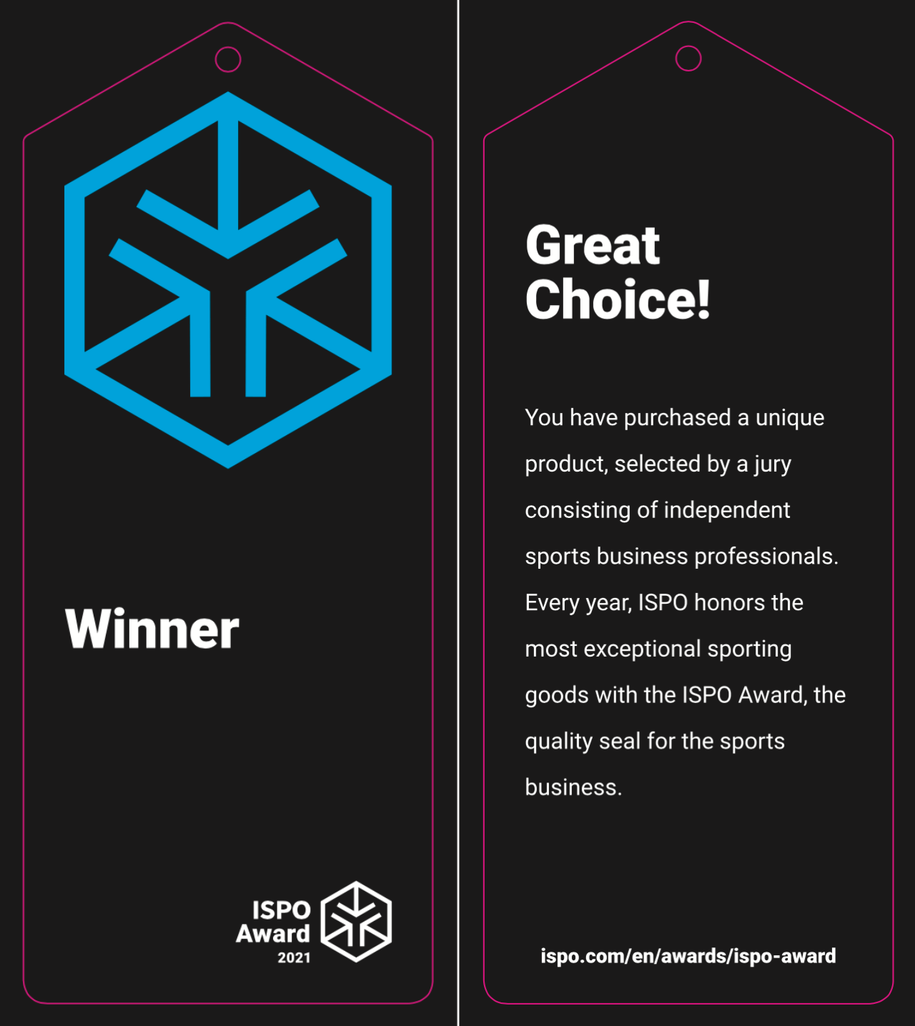 tag of winner ispo award 2021