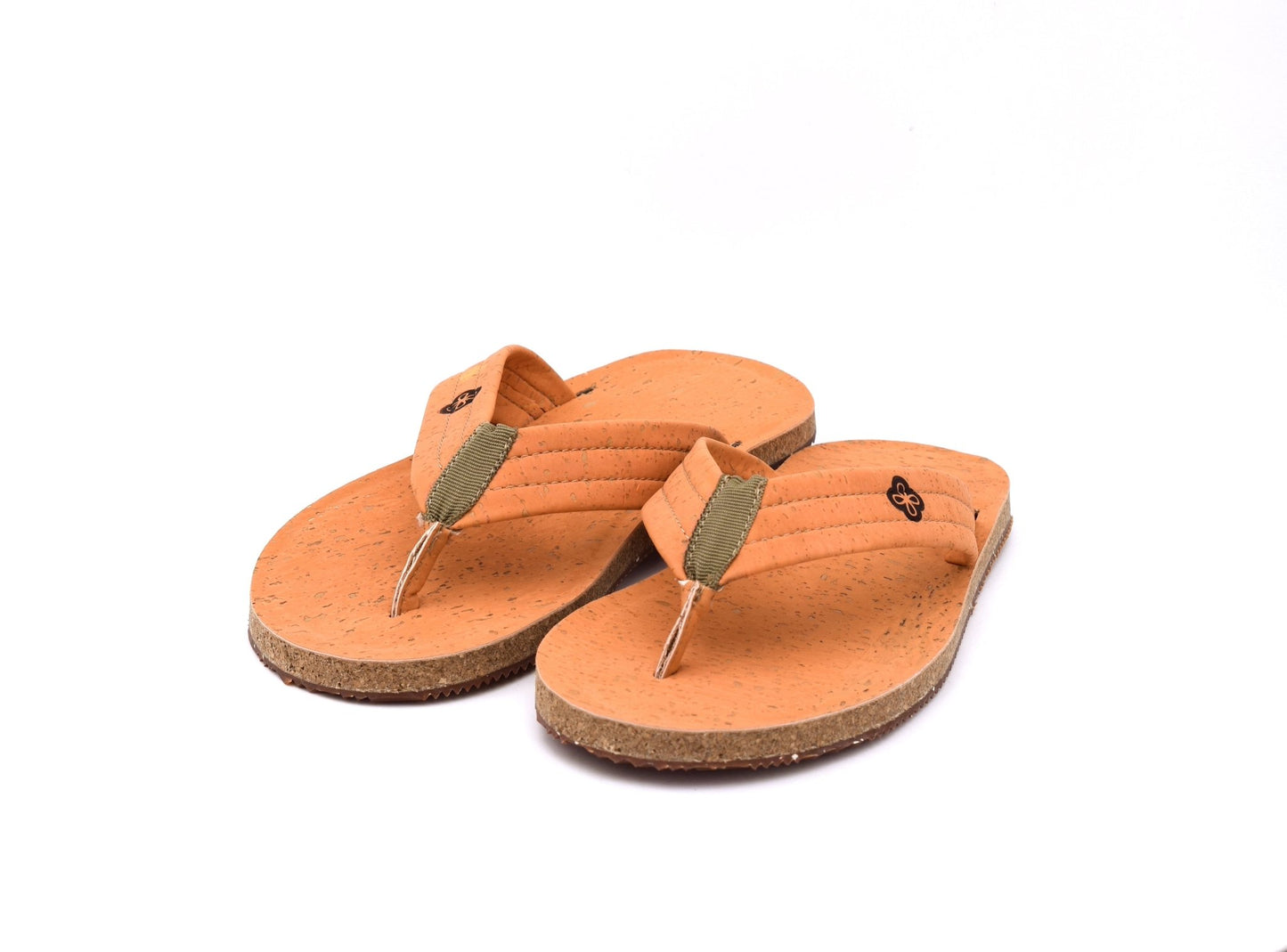 side view white background salmon color cork sandals